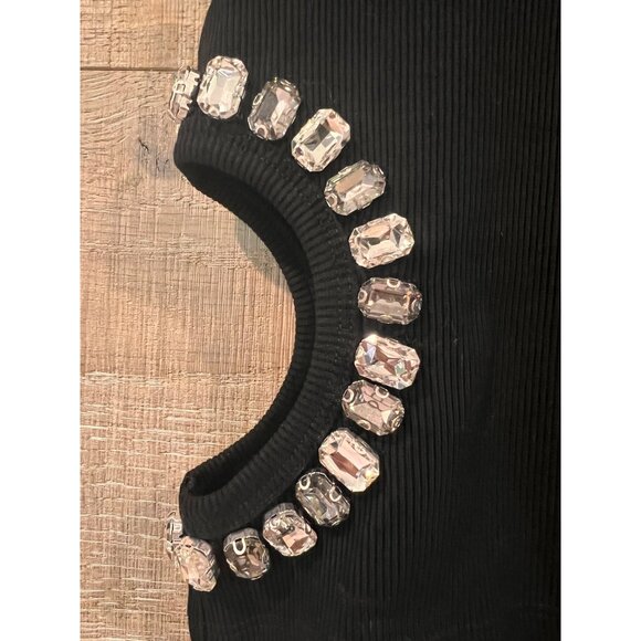 SANDRO Rhinestone-Embellished T-Shirt Size 1/ S - Picture 6 of 11